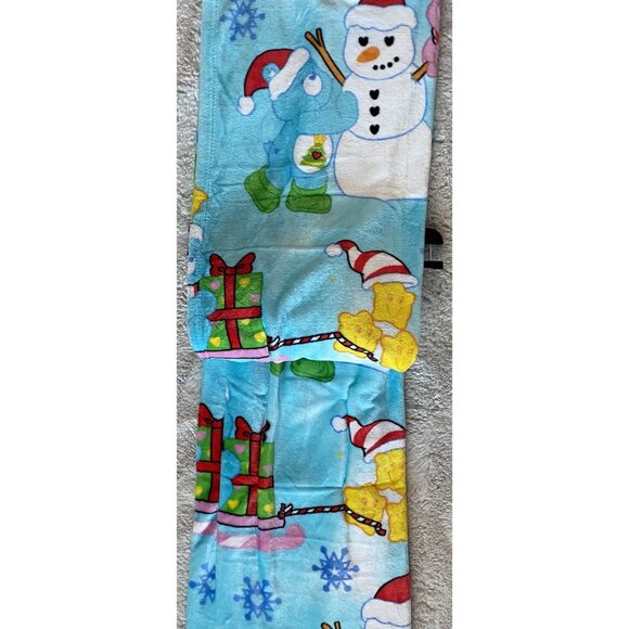 Care Bears Christmas Blanket Throw BLUE 50 X 70” Snowman Holiday Sled Viral NEW - Picture 16 of 16